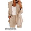 Suit Jacket Solid Color Turndown Collar Women Long Sleeve Buttons Blazer for Dating