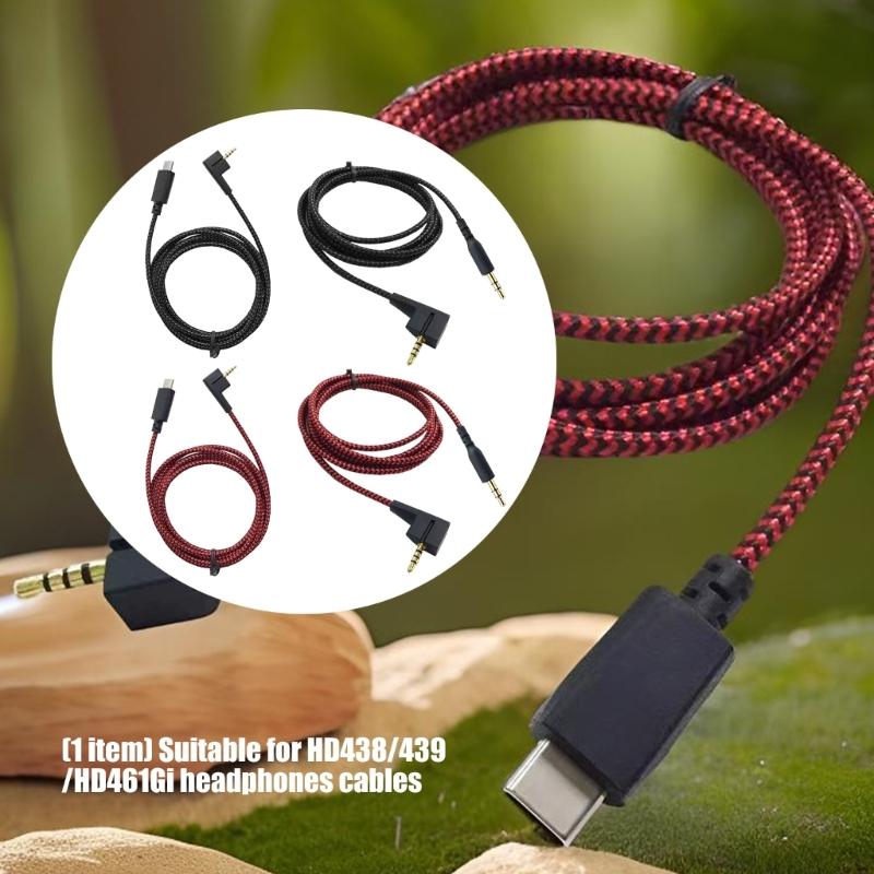 3.5mm/Type c Sound Cable for HD438/439/451/471i HD461Gi Headphones Cord Durability PVC Coating For High Fidelitys Sound