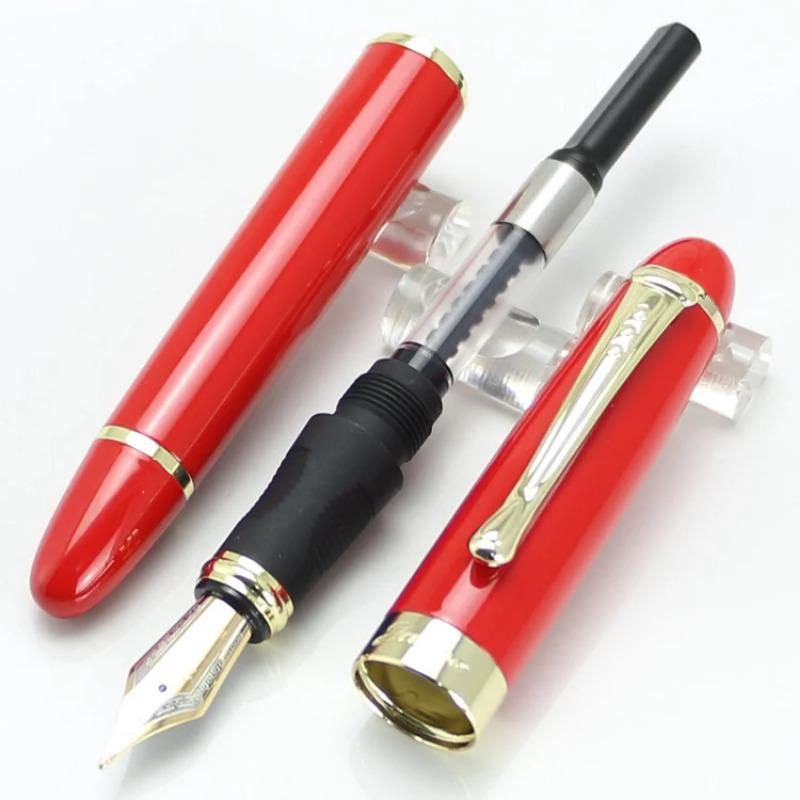 JINHAO X450 Luxus-Füllfederhalter Schwarz mit Goldener 18kgp Breiter Feder 22 Farben und Tinte Geschenkstifte