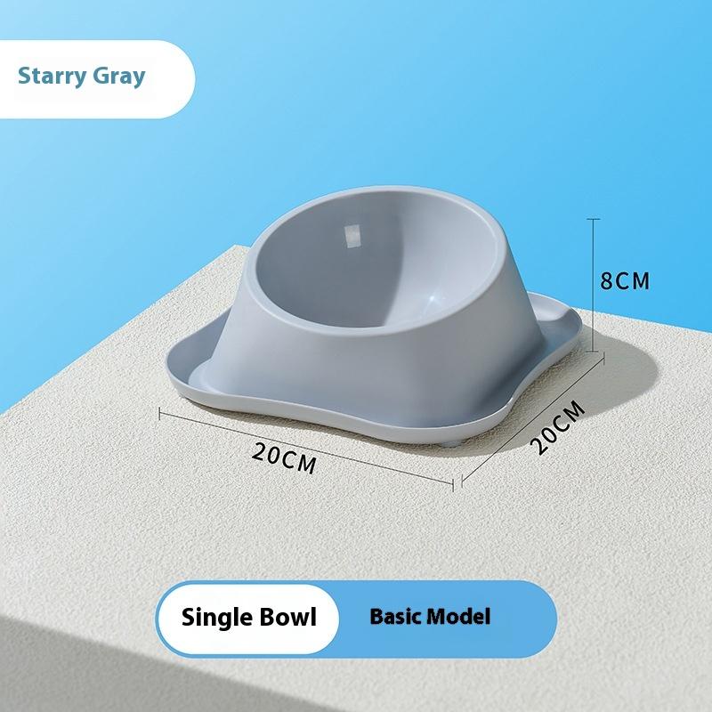 

1 шт. Двойная миска из нержавеющей стали для кошек и собак, контейнер для кошачьего корма, нескользящее основание, поилка для домашних животных, наклон, защита шеи, миски для щенков и кошек