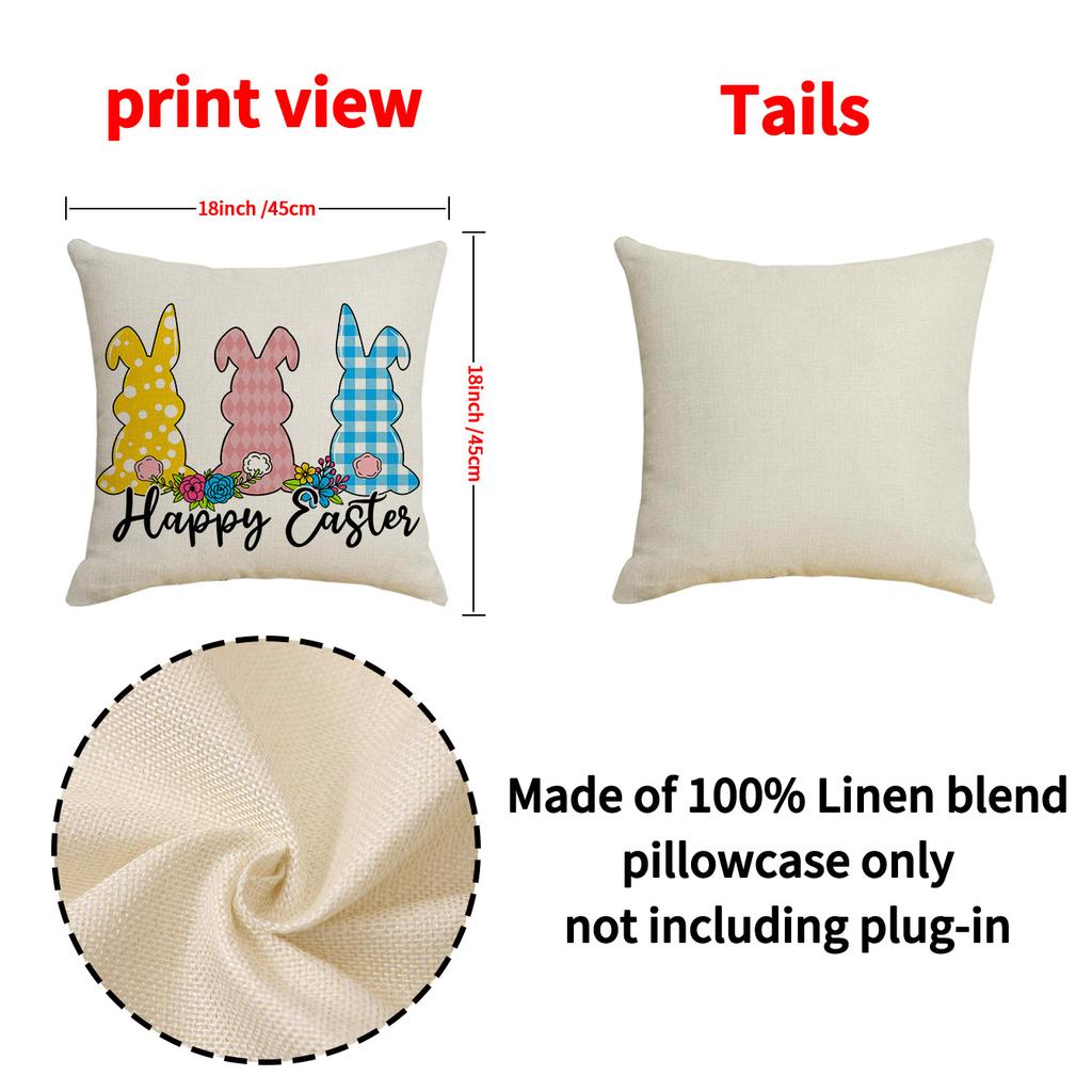 Cartoon New Rabbit Print Pillow Case Easter Decoration Holiday Pillow Home Sofa Pillow Cushion