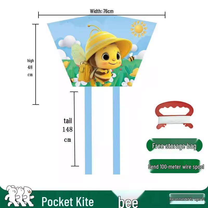Children's Pocket Storage Bag Soft Body Cartoon Kite - Outdoor Toy