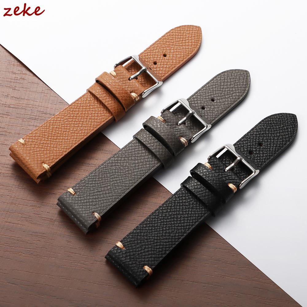 Vintage Brown Calf Leather Strap 18mm 19mm 20mm 22mm for HUAWEI Watch GT5/GT4 Hand Sewn Cowhide Bracelet for Omega Business Band
