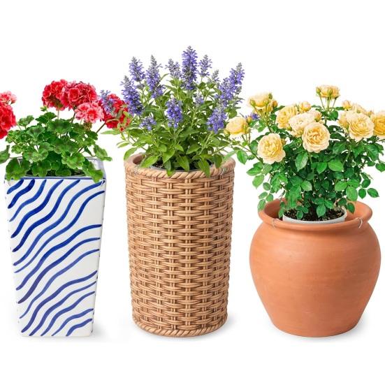 Adjustable Planter Insert for Tall Large Pots 3–10.3" Pot Riser with Chains And Hooks Stainless Steel Hanging Pot Filler for Indoor Outdoor Wedding