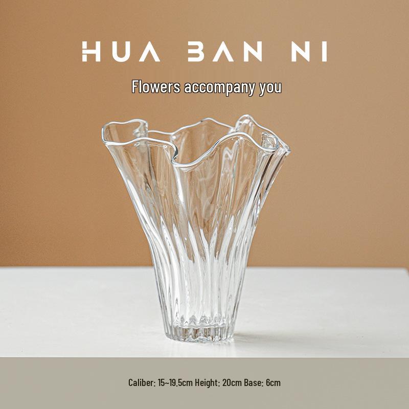 Transparent Glass Fenton Vase for High-End Living Room and Dining Table Flower Arrangements прозрачный