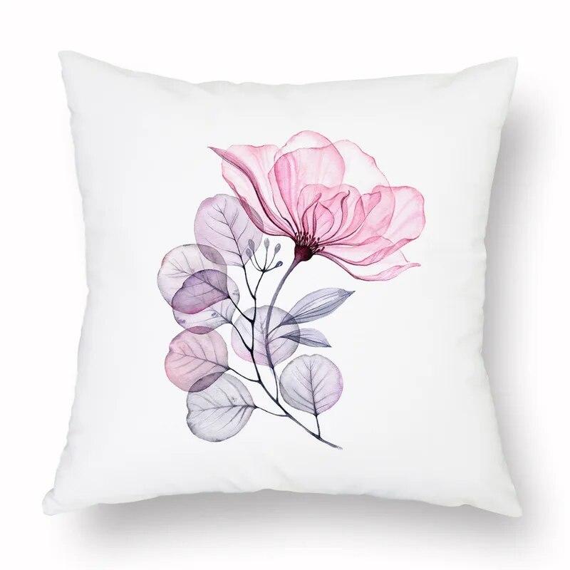 Spring Watercolor Floral Pillowcase Pink Rose Decorative  Sofa Living Room Bed  Home