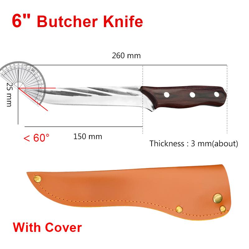 Butcher Boning Knives Cleaver Meat Chopping Vegetables Kitchen Knives Hand Forger Blade Chef Knife Stainless Steel Slicing Knife