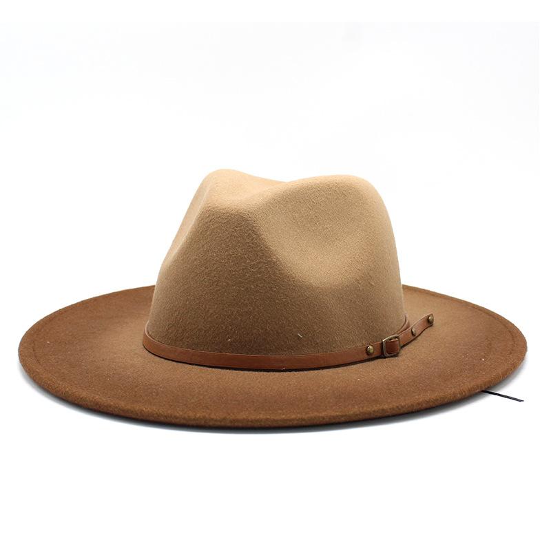 Распыляемая краска Постепенное изменение цвета Шляпа-цилиндр Джаз Мужчины и Женщины Шерстяной Высокий цилиндр M（56-58cm）