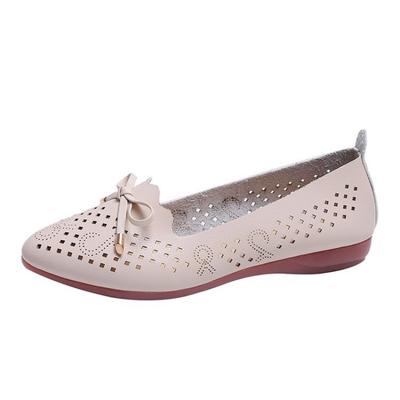 Woman Flats Summer Ballet Flats for Women Flat Sandals Ladies 2024 Hollow Breathable Casual Shoes Bow Loafers Zapatos De Mujer