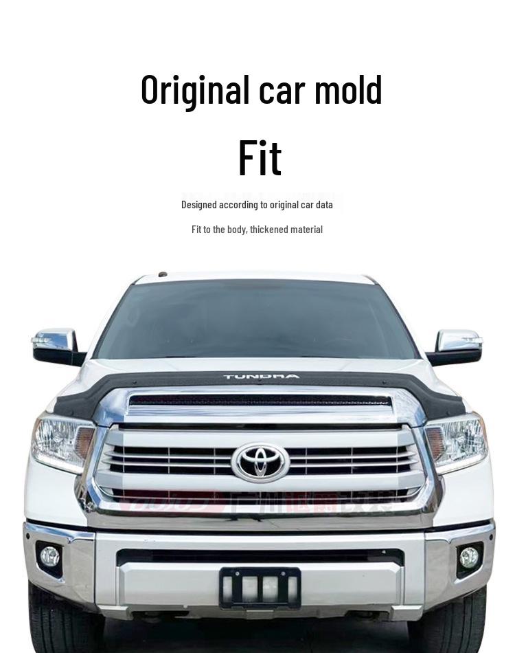 Toyota Tundra Off-road Sand & Gravel Deflector Rain Visor & Yellow Spotlight Decoration Accessory.
