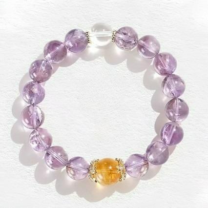 Ladies Pure Amethyst Beaded Bracelet, Natural Fresh Ornament for Travel Gift