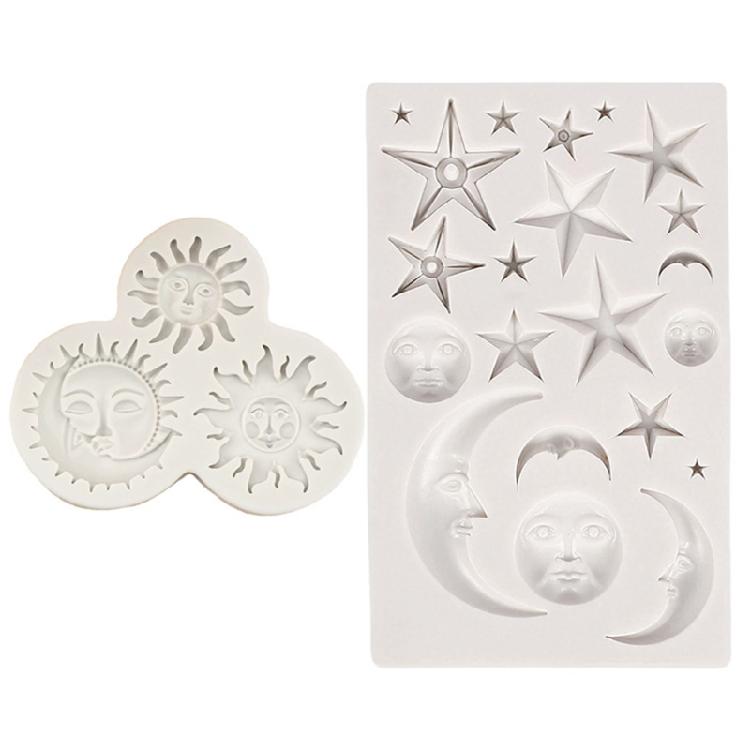 Moon Sun And Star Silicone Chocolate Mold Multipurpose Silicone Baking Mold For Making Chocolate Cake Epoxy Resin Art
