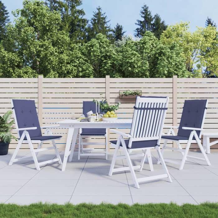 VidaXL Set of 4 High Back Chair Cushions, Waterproof Seat Pad, Garden Cushion, Outdoor Decoration 378612