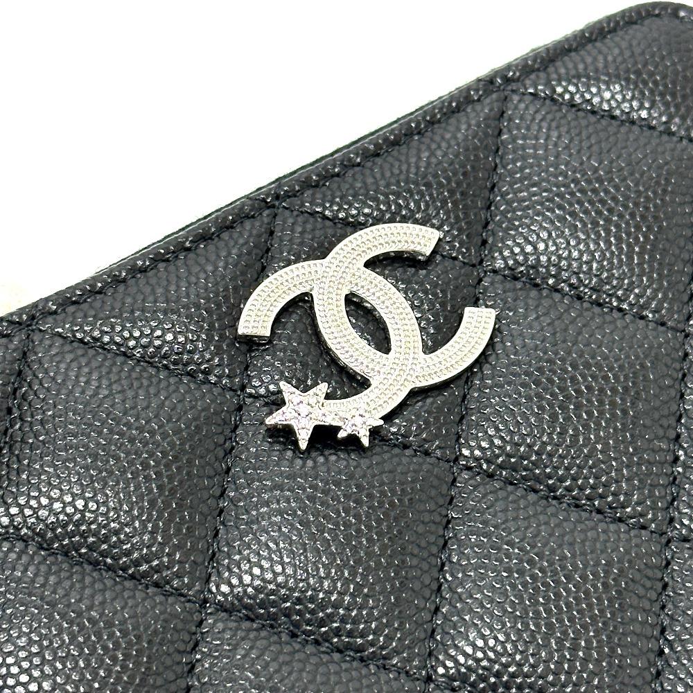CHANEL AP3728 25B Matelasse Star CC Mark Zip Folded wallet  Unused