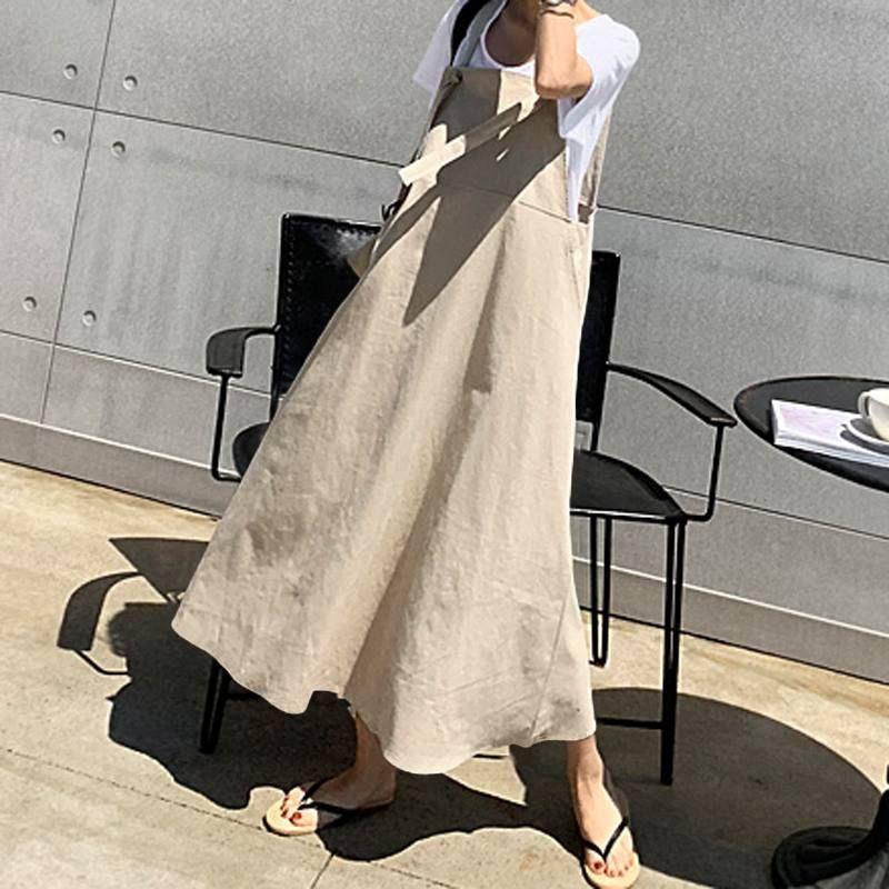 

Dress Navy Blue Slim Looking Casual Dress with Straps Apricot color 4XL