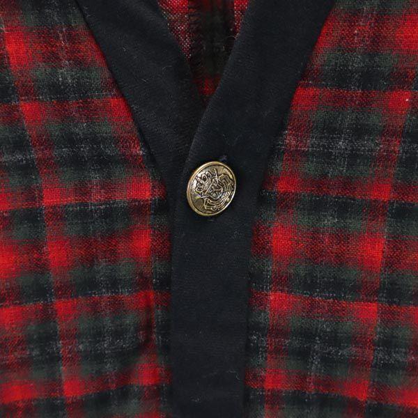 Cárdigan de lana PENDLETON vintage de los años 60 con patrón de cuadros de manga larga y cuello en V S de hombre Usado