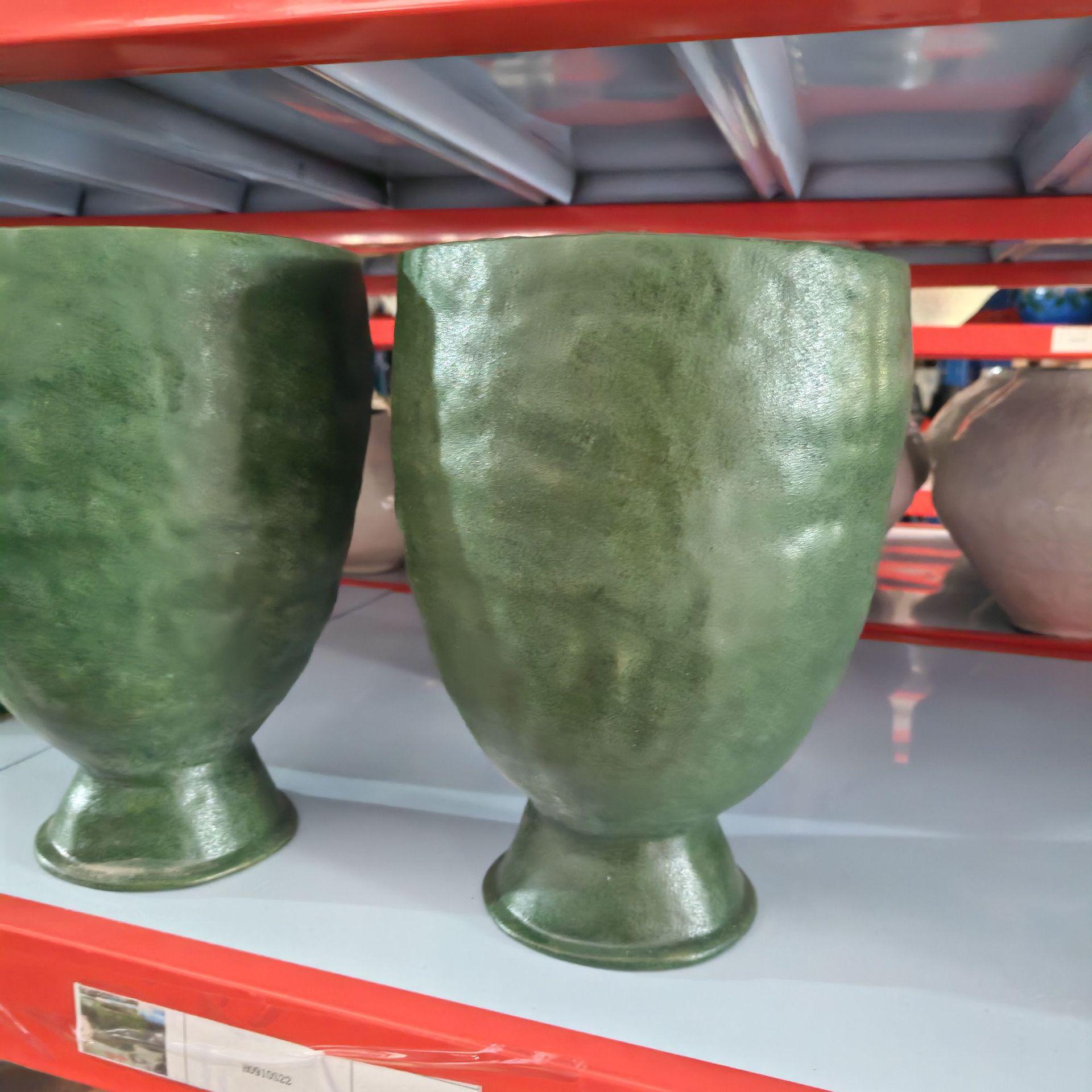 Jingdezhen Dark Green Tall Ceramic Flower Pot for Orchids and Bamboo