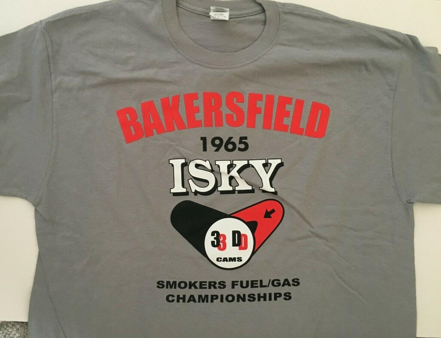 New Bakersfield 1965 ISKY Cams MENS T-SHIRT 100% COTTON DRAG RACING NHRA XL