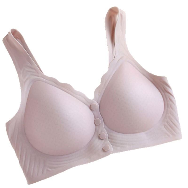 Front-hook Large Size Ultra-thin Breastfeeding Bra with Gathered Breasts and Breathable and Comfortable Wire-free Bra