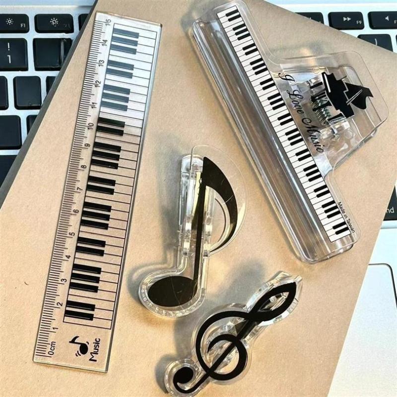 Creative Piano Keyboard Rulers Centimeter Scale 15cm Transparent Ruler Student Back To School Stationery
