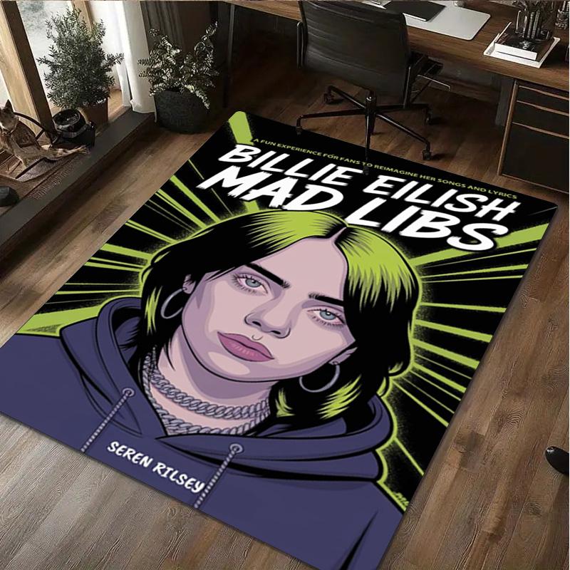 Billie Eilish Album Rug Carpet Office Decorative Carpet For Living Room Bedroom Door Mat Floor Rug Computer Chair Area Rug