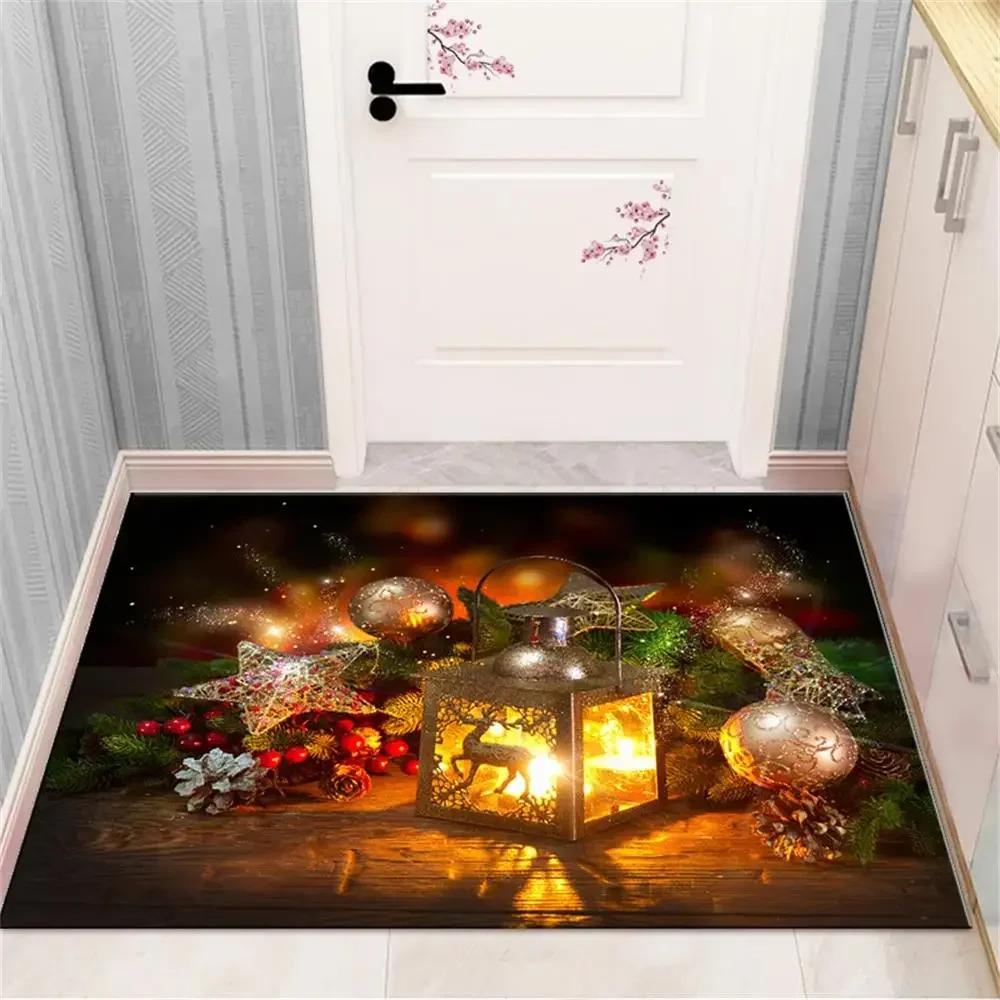 Різдвяні елементи святкування Килим Кухонний килимок Фланелевий килим Дід Мороз Різдво Сніговик Прикраси для домашнього декору
