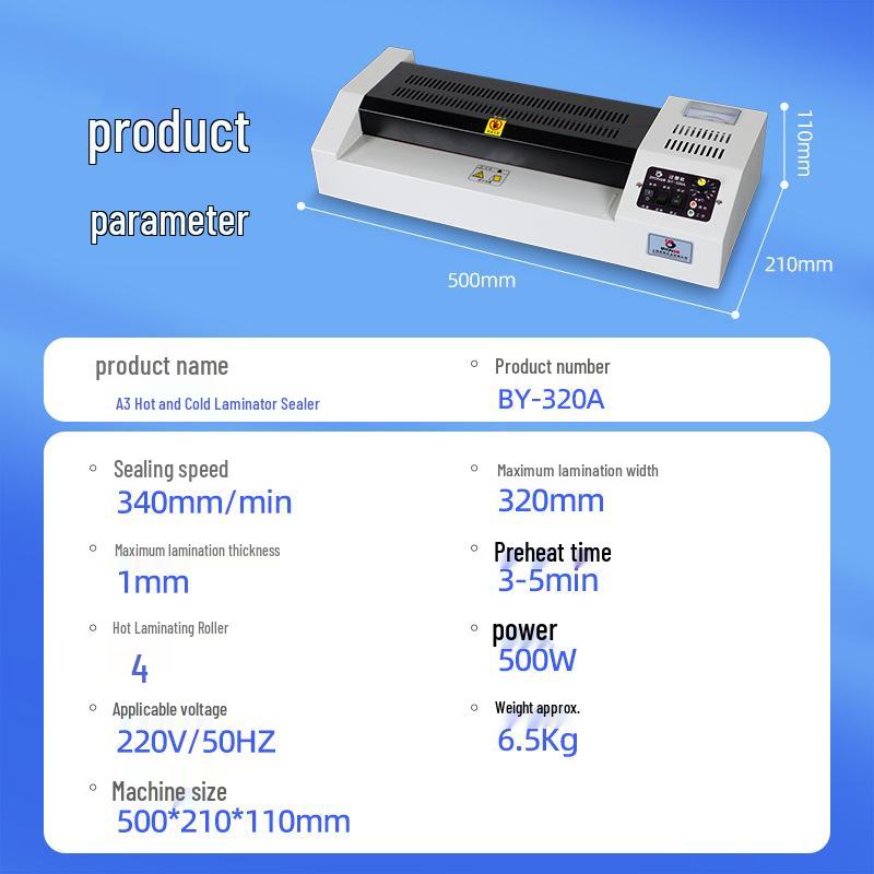 A3/A4 Photo Laminator: Commercial Laminating Machine for Photos, Graphics & Texts