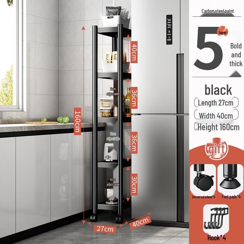 Многоярусная кухонная полка для хранения: Напольный шкаф с подставкой для горшков и полкой для микроволновой печи