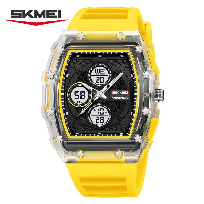 SKMEI 2605 Military Electronic Watch Reloj Dual Display Digital Watch Sport Multi Functional Timing Waterproof Night Light Men's