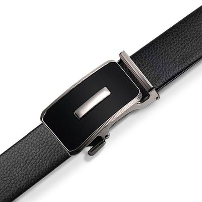Business Belt Men's Genuine Leather Automatic Buckle Casual Men's Belt Cowhide Versatile Formal Casual Trousers Men's Middle Aged and Young Men