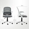 Breathable Mesh Office Chair, Ergonomic Swivel Chair with Folding Armrests and Lumbar Support, Grey