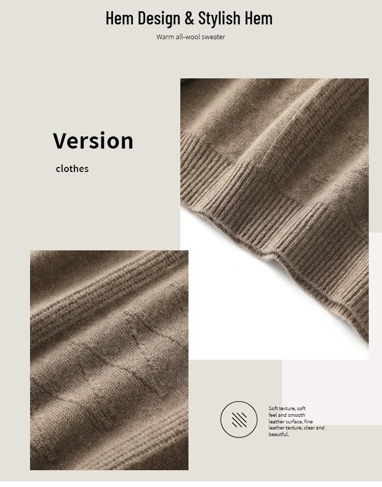 2025 Autumn/Winter Women's High Neck Cashmere Stripe Sweater