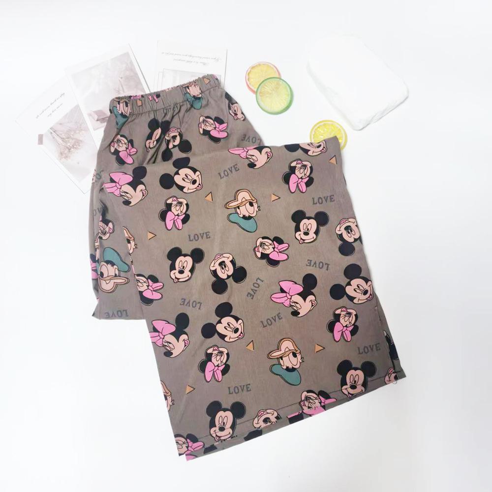 Women's Summer Cotton Silk Nine-Point Wide-Leg Pajama Pants - Plus Size, Loose, Breathable, Cooling, Ideal for Beach and Air Conditioning Comfort