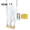 Weighted Fabric Flying Ghost Halloween Hanging Swing Decor with String Lights, Glowing Floating Easy Assembly Ghosts Ornament for Yard Tree,