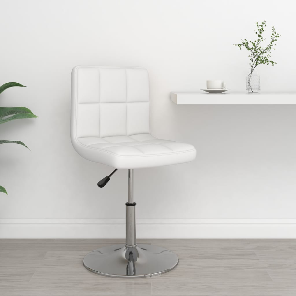 Vidaxl Bar Stool, White, Upholstered In Faux Leather