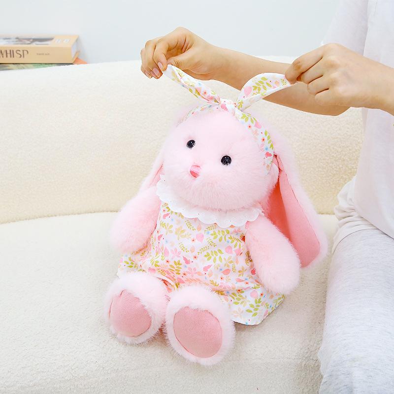 Rabbit Doll Small Fresh Plush Toy Floral Skirt Cute Rabbit Doll Soothing Gift