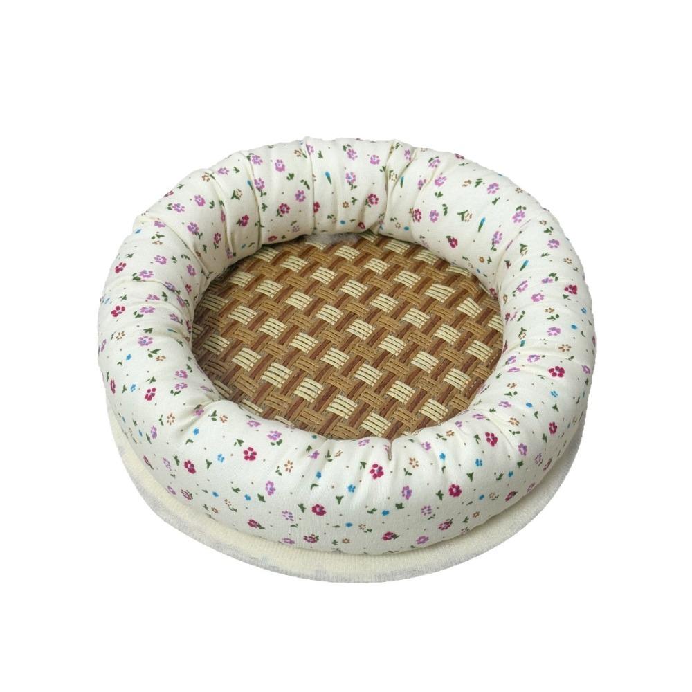 

Round Hamster Cooling Bed Floral Pattern Golden Bear Cool Nest Hamster Nest Mat For Small Pet 15cm/5.91in белый