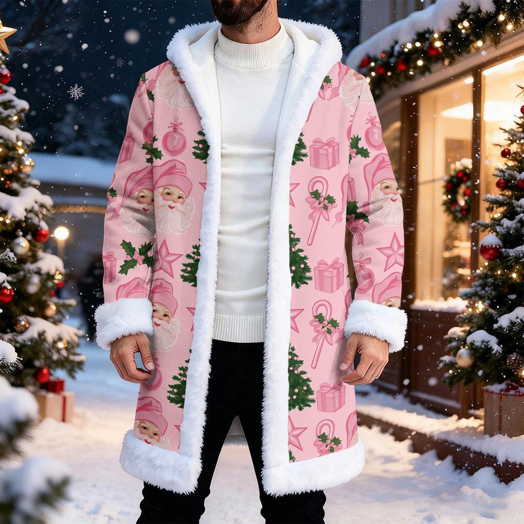 Men's Casual Christmas Print Jacket for Holiday Gatherings and Daily Wear
