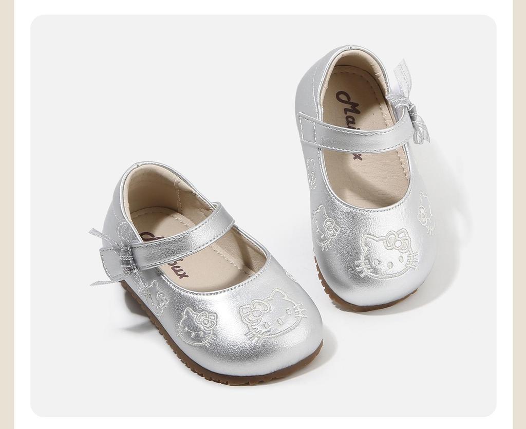 Spring 2026 Soft Sole Leather Baby Walker Shoes with Doll Print - Non-Slip Design