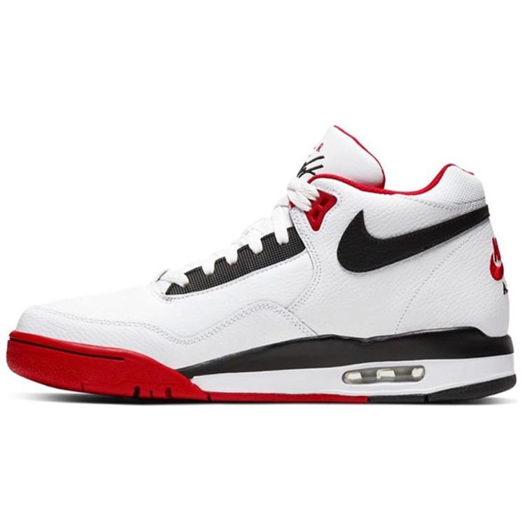 Nike Flight Legacy Mid top Vintage Basketball Shoes Unisex Black White Red BQ4212-100(Team40-)