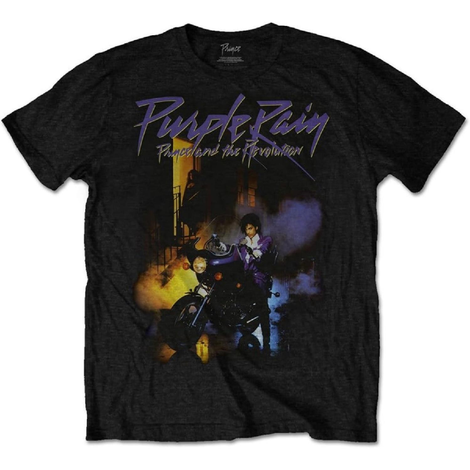 Prince Unisex-adult s Official Purple Rain T Shirt - Small, (Black) S