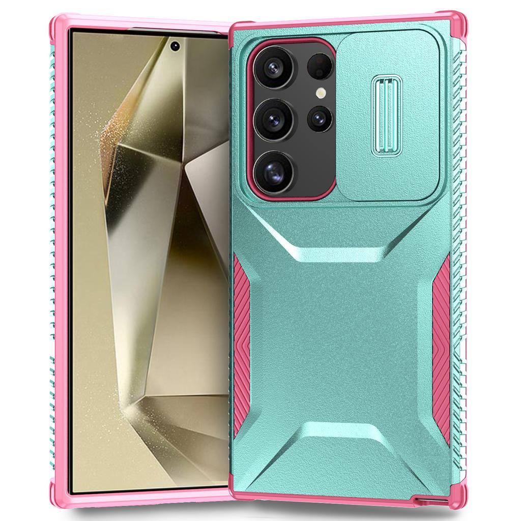 For Samsung Galaxy S24 Ultra Case with Slide Camera Guard PC+TPU Anti-Slip Phone Cover