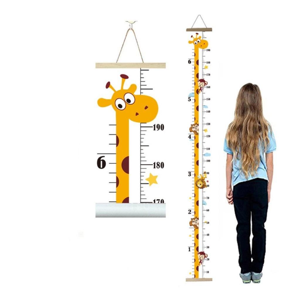 2M Height Child Growth Chart Wall Hanging Catoon Pattern Height Chart Growth Ruler Removable Height Measure Ruler