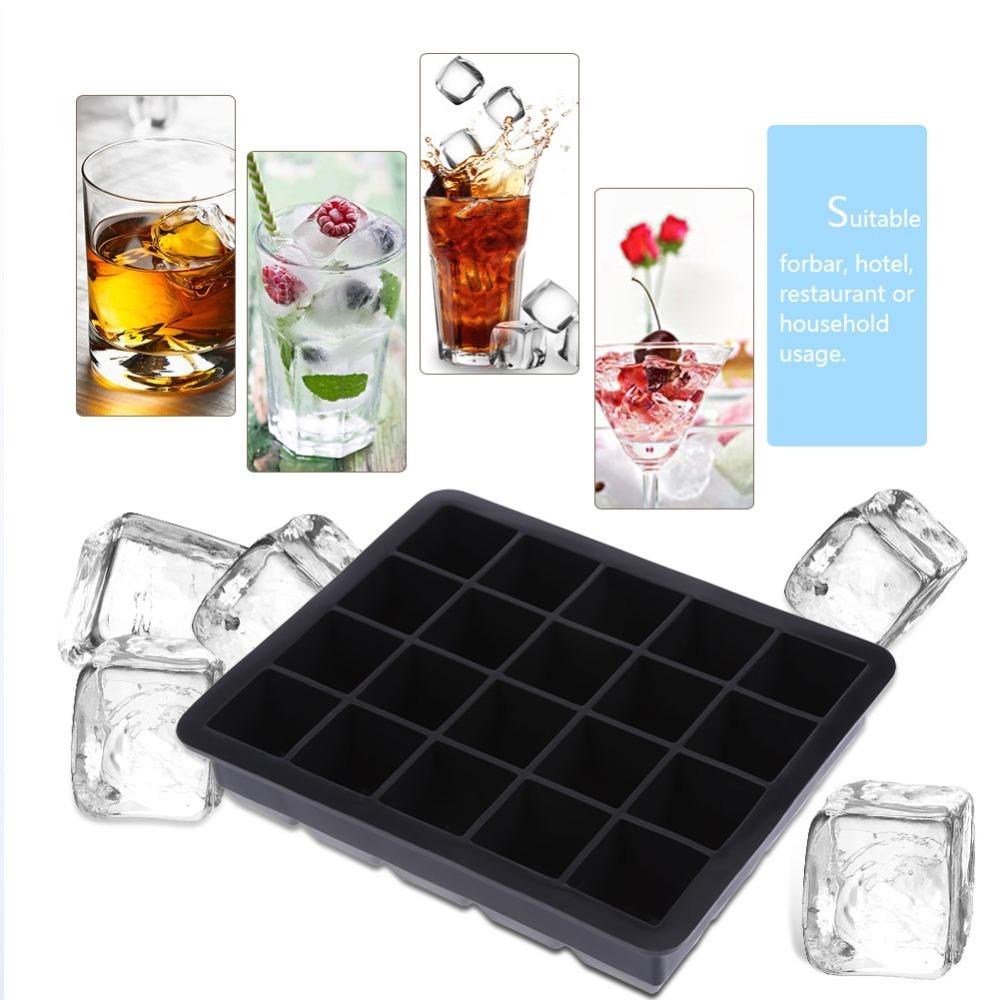 Flexible Silicone Ice Cube Tray Easy Release Ice Cube Container Ice Cube Mold  For Freezing чёрный