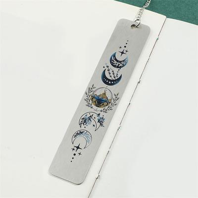 Personalizovaná záložka s měsíčním vzorem Vintage nerezové záložky pro ženy muže Vynikající záložka Studentské papírnictví Dárky