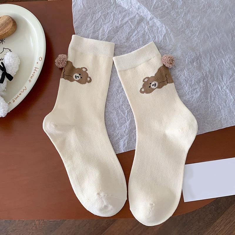 1Pair Cotton Comfortable Animal Egg Socks Skin-Friendly Cartoon Cartoon Multi-element Three-dimensional Print