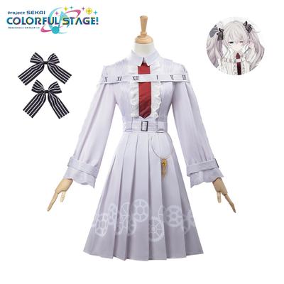 Project Sekai Nightcord At 25 Zpěvačka White Mikuu Cosplay Kostým Paruka Ženy Lolita Šaty Japonská Uniforma Halloweenská Párty Oblečení