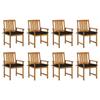 Day and Night - Day and Night Garden Chairs with Cushions 8 Units Solid Acacia Wood