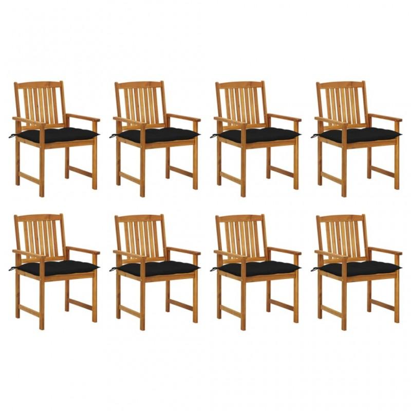 Day and Night - Day and Night Garden Chairs with Cushions 8 Units Solid Acacia Wood