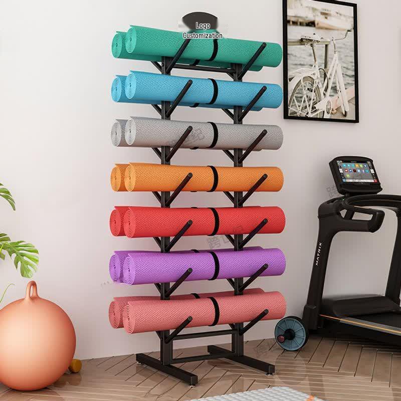 Portable Yoga Mat and Foam Roller Storage Rack